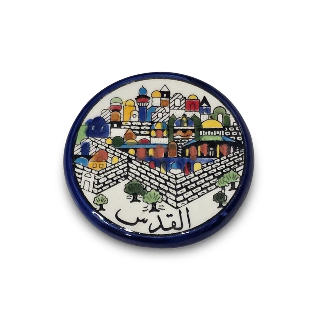 قاعدة كوب خزفي مرسوم يدويًا - القدس