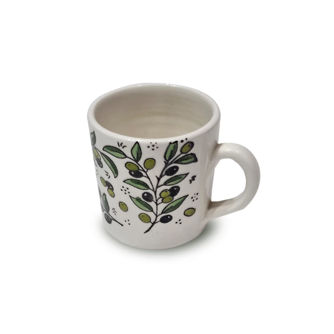 كوب خزفي متوسط أنيق يحمل تصميم شجرة الزيتون الفلسطينية