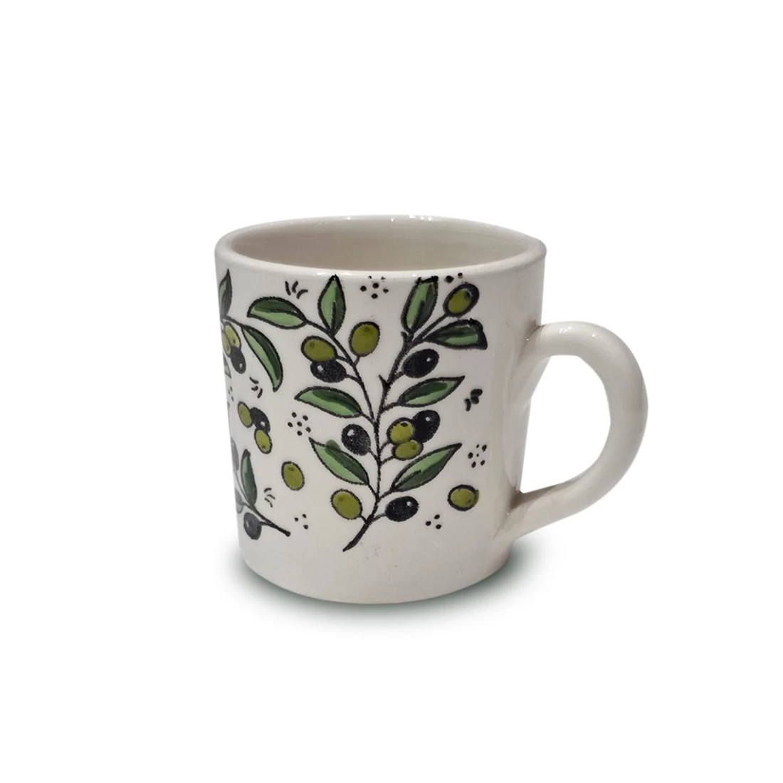 كوب خزفي صغيرأنيق يحمل تصميم شجرة الزيتون الفلسطينية