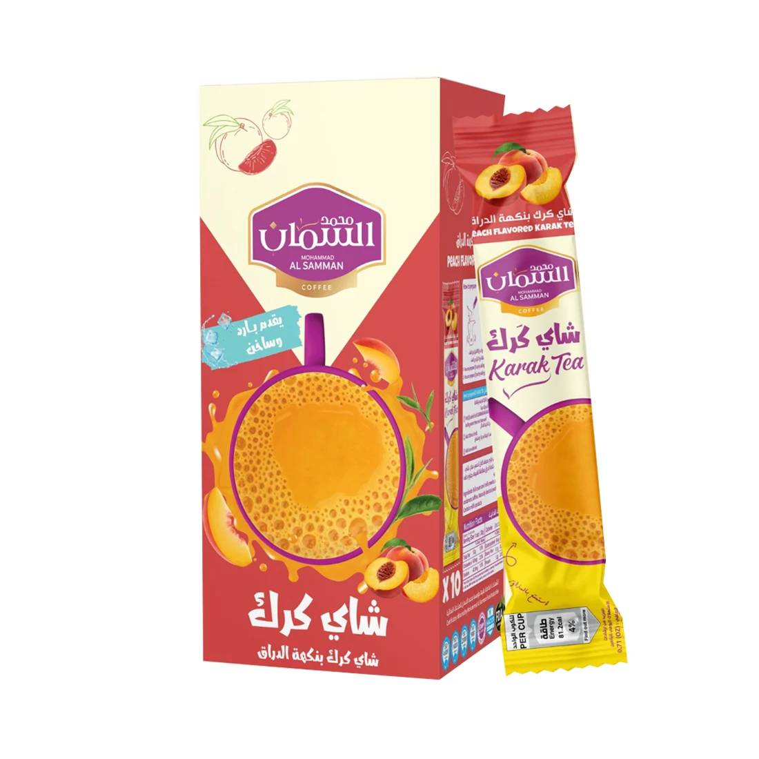 شاي كرك – بنكهة الدراق  10 عبوات × 20 جم - قهوة السمان