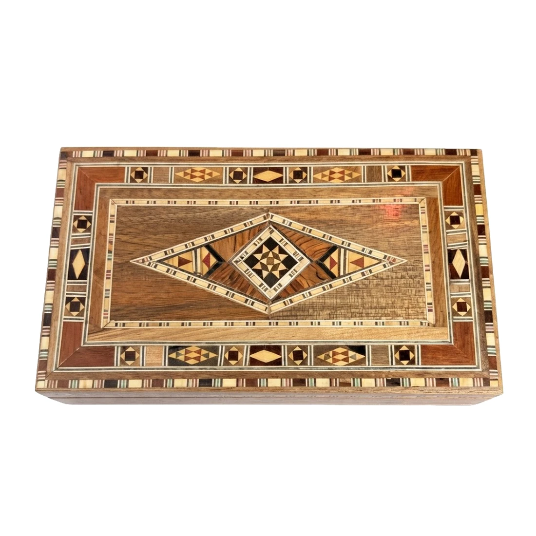 Luxury Damascus Rectangular Wooden Box 20 × 4 × 12 cm