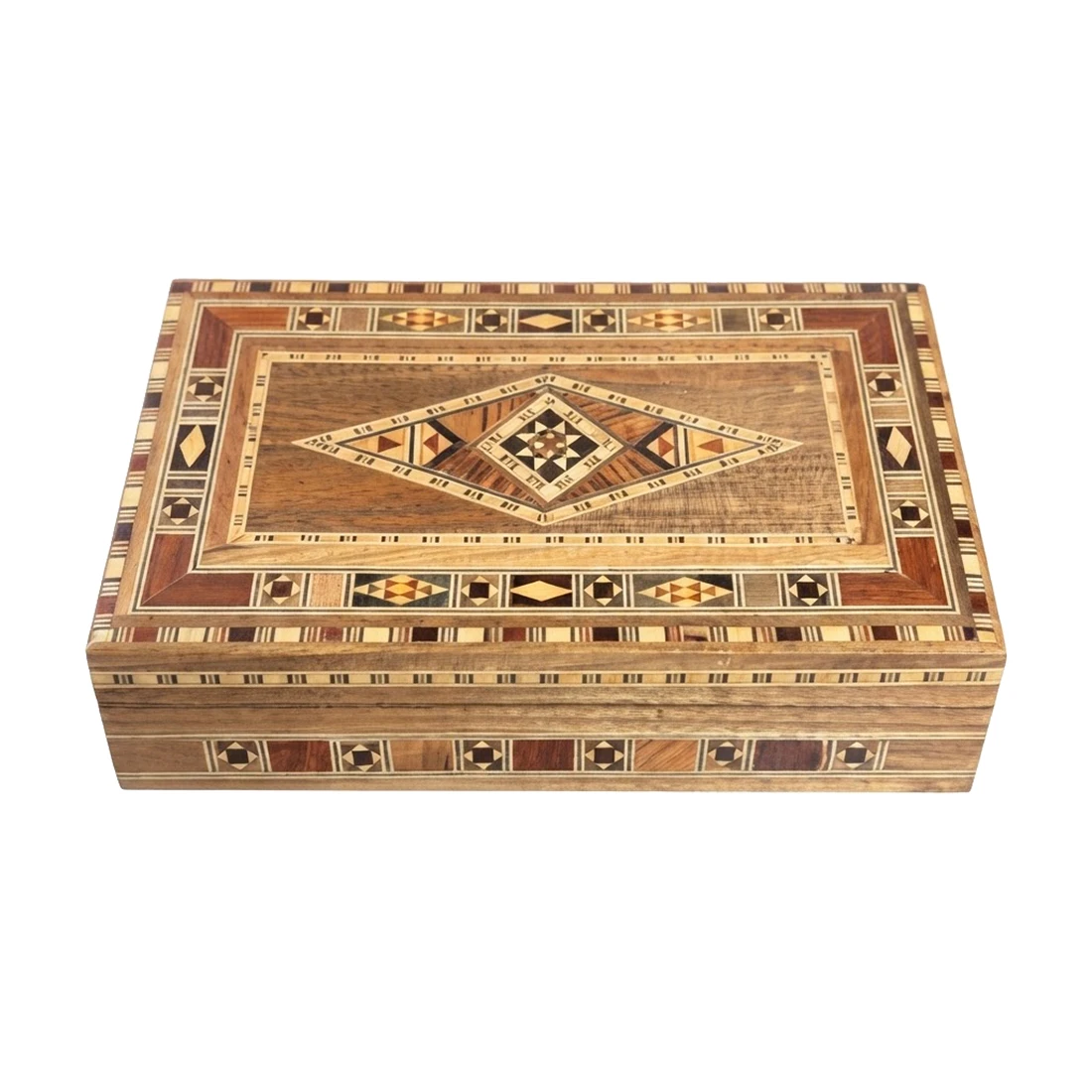 Luxury Damascus Rectangular Wooden Box 20 × 4 × 12 cm