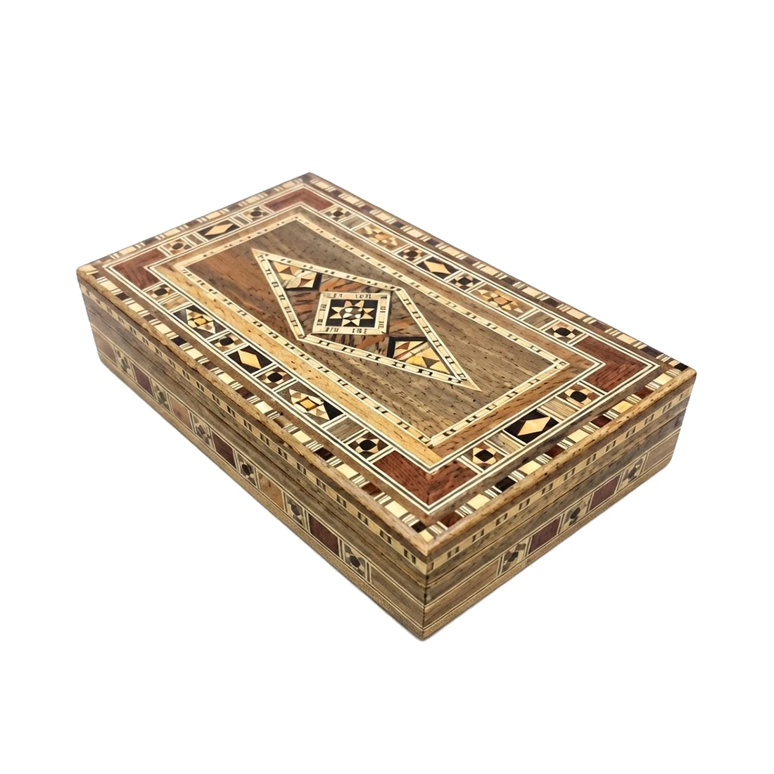 Luxury Damascus Rectangular Wooden Box 20 × 4 × 12 cm