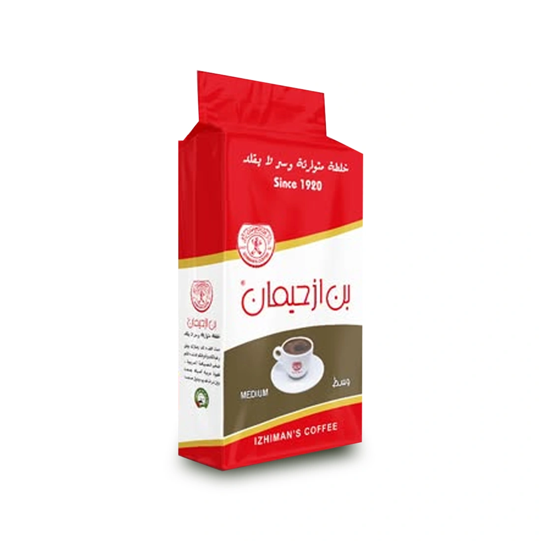قهوة تركية (وسط) مغلّفة بتقنية الضغط والتفريغ الهوائي ، 250 غم - بن ازحيمان